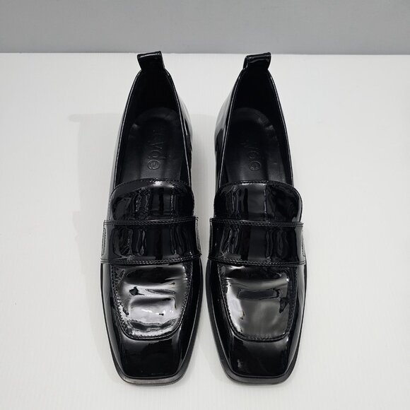 NEW Aeyde Julie Loafer EU 39.5 Black Patent Leather 30mm Heel Slip On Square Toe - Picture 4 of 13